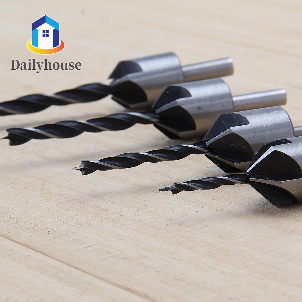 4pcs/7pcs HSS 5Flute Countersink Drill Bit Set Screw Woodworking Chamfer Tool	