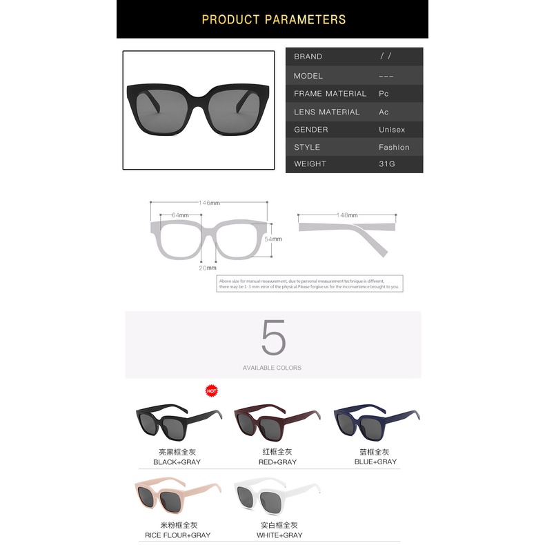 Kính Mát Gọng Vuông Lớn Chống Tia UV Thời Trang 2022 Cho Nữ