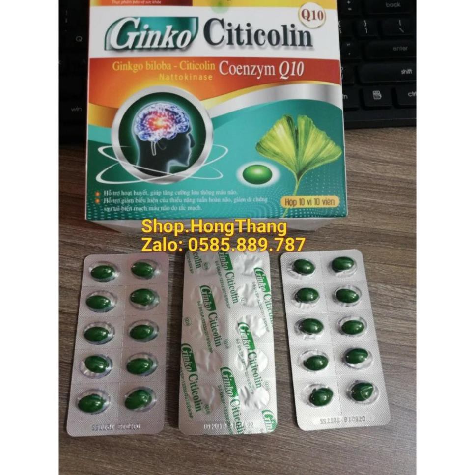 Ginko citicolin hỗ Cải thiện trí nhớ ginkgo và chứng mất ngủ hoạt huyết dưỡng não, đau đầu chóng mặt