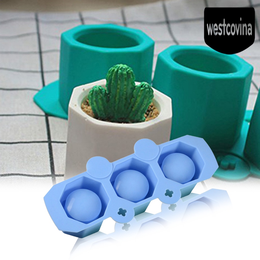 [Hot]☀ Khuôn Làm Đá 3 Ngăn Hình Chậu Hoa