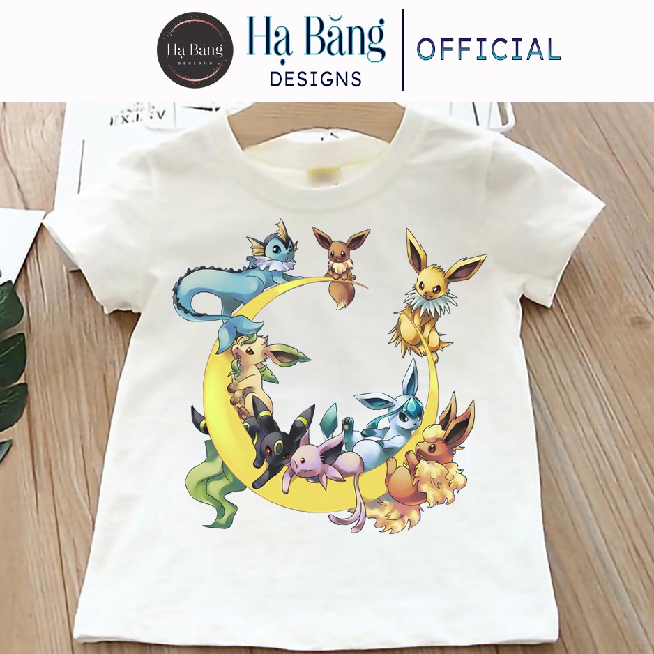 Áo thun cho bé tay ngắn vải cotton màu trắng Hạ Băng Designs - Nhân vật Hoạt hình 003