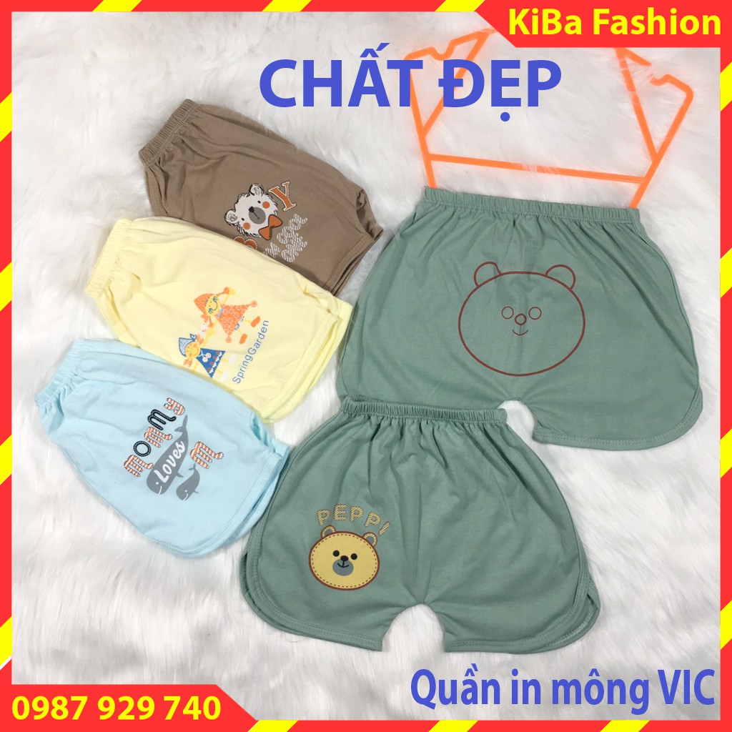 [HÀNG CAO CẤP] Quần đùi in mông VICH (1 chiếc ) chất cotton 100% co giãn, mềm mịn mát cho bé Trai/Gái 4-13kg- QĐ - TK090