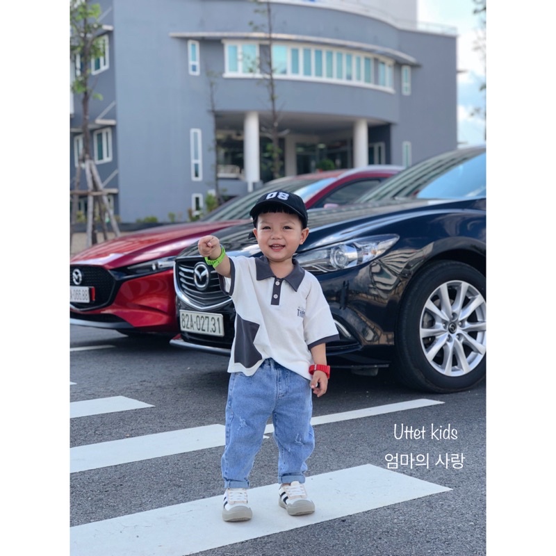 ÁO THUN CỔ POLO CHO BÉ GÁI VÀ BÉ TRAI 095 SIZE 90 ĐẾN 130