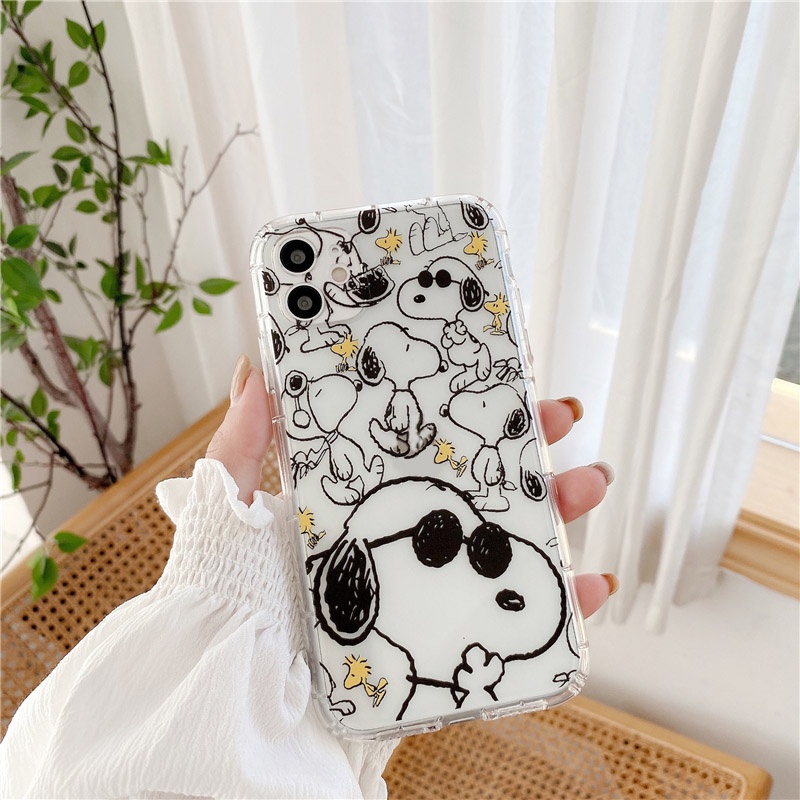 Ốp Điện Thoại Mềm Chống Sốc In Hình Chú Chó Snoopy Hoạt Hình Cho iPhone 7 8 X XR XS 11 12 13 Pro Max