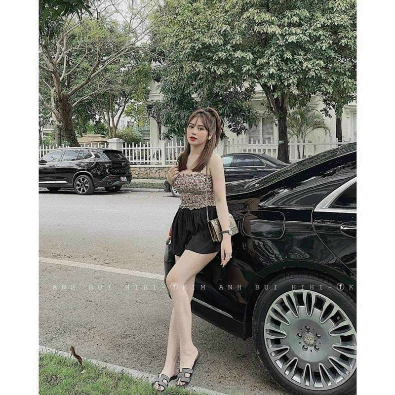 [Mã FAMAYWA2 giảm 10K đơn 50K] sét áo hoa + quần dập ly ngắn | BigBuy360 - bigbuy360.vn