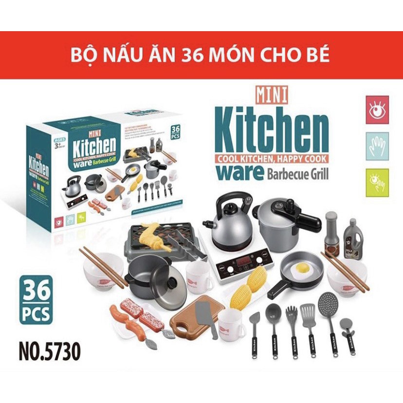 Bộ đồ chơi nấu ăn 36 món Kitchen Playset cho bé