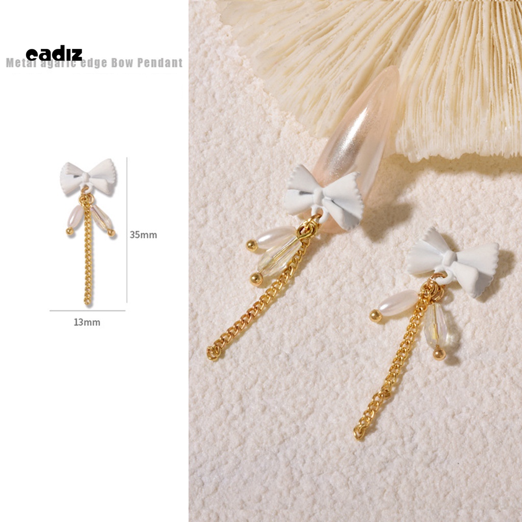 [Hàng mới về] Set 3 phụ kiện dây xích có đính nơ trang trí cho móng tay