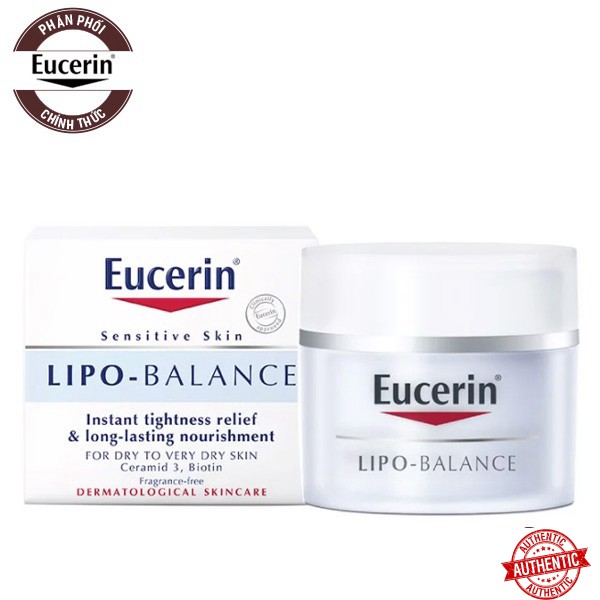 [Mã giảm giá] Kem Dưỡng Ẩm Chuyên Sâu Dành Cho Da Khô Và Nhạy Cảm Eucerin Sensitive Skin Lipo-Balance 50ml