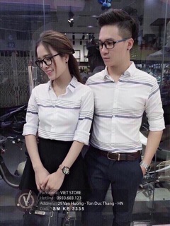 Áo sơ mi cặp sọc thời trang 300k