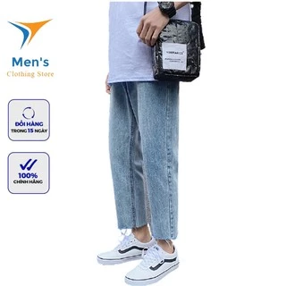 Quần baggy nam, quần jean phong cách Hàn quốc cực Cool ngầu [ Xanh Rách Gấu]  tại Men's_Clothing_Store