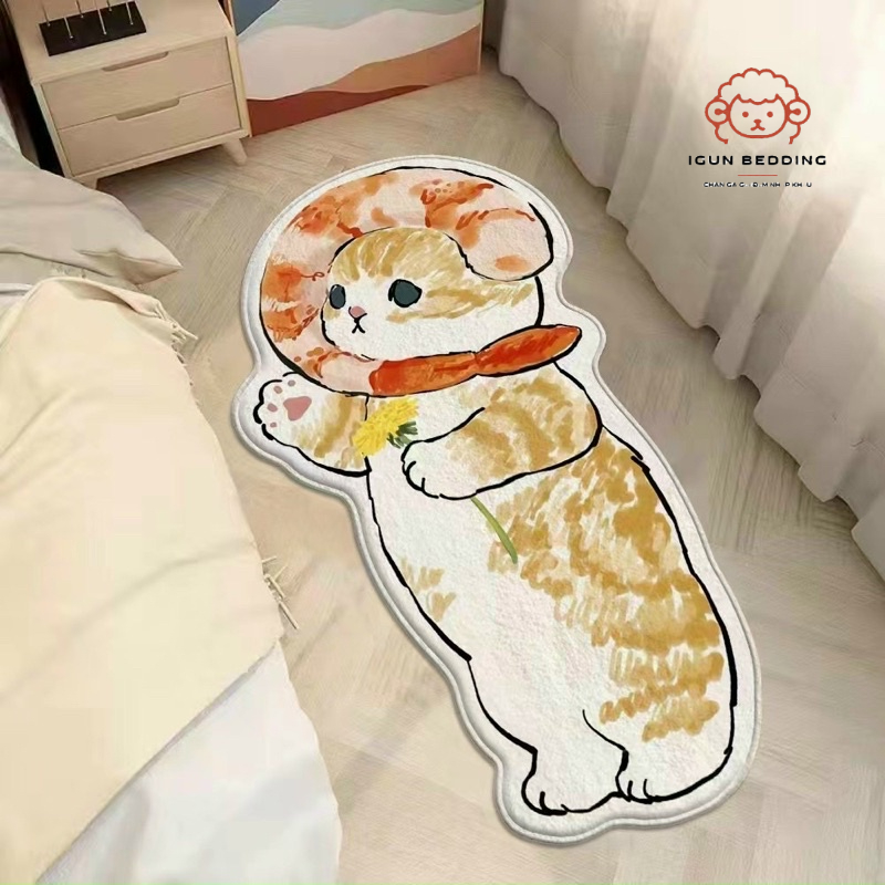 Thảm decor hình mèo IGUN BEDDING siêu đáng yêu
