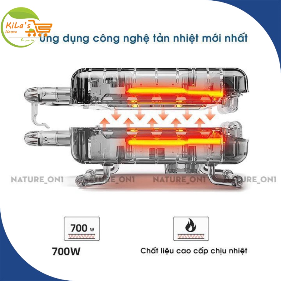 Máy Nướng Bánh Mì NIKAI 700W, Nướng Bánh Nhanh Chóng, Tiện Lợi - Máy Ép Bánh Mì Chống Dính, Có Khóa An Toàn, Cao Cấp