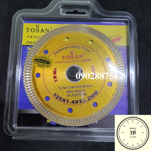 lưỡi cắt gạch đa năng TOSAN 125x1.4x22.2mm hàng chính hãng (khô nước đều dùng được)