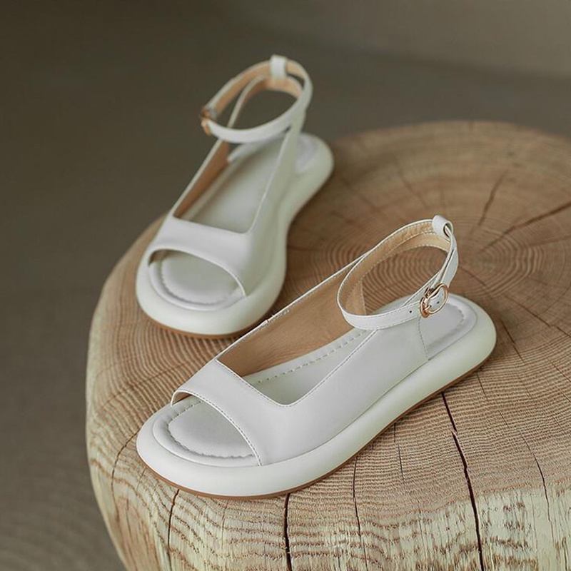 Xăng đan IELGY mũi tròn màu trơn thoải mái thời trang đi biển cho nữ