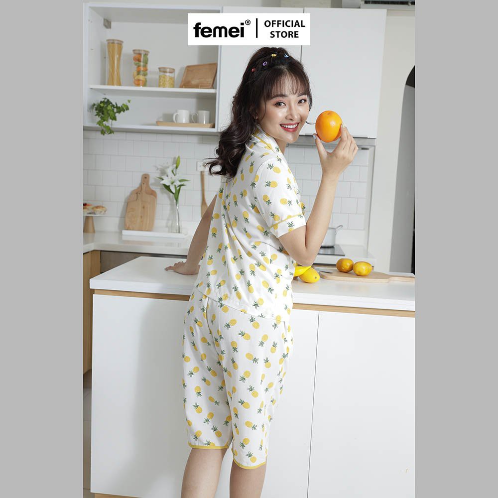 FEMEI - Pyjama lửng hoa tiết trái thơm PNC030