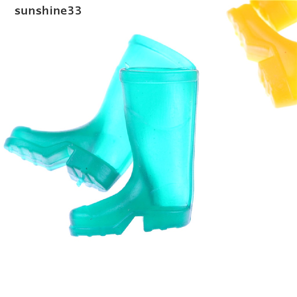 1 Đôi Bốt Cao SU Đi Mưa Mini Tỉ Lệ 1 / 12 Trang Trí Nhà Búp Bê