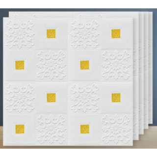 Xốp dán tường hoa văn kim tuyến kt 70x70