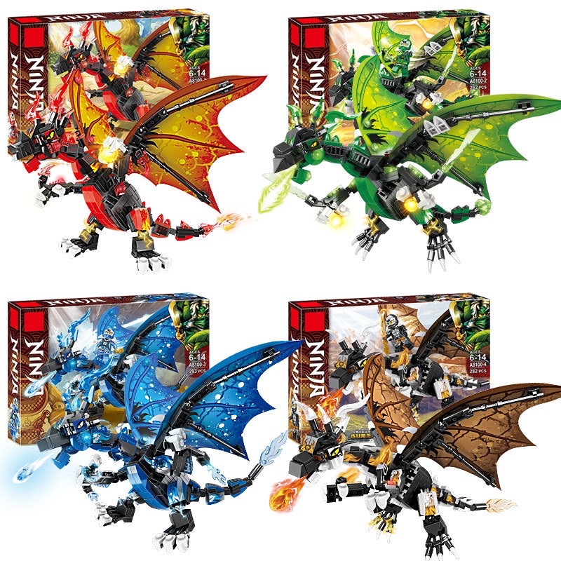 Đồ chơi lắp ráp,lego ninjago rồng nguyên tố 4in1