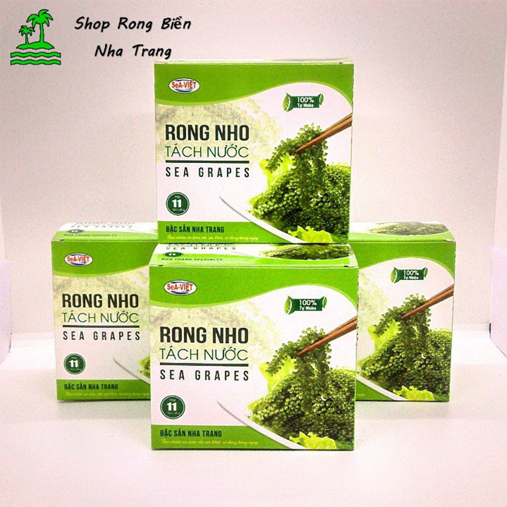 Combo 4 hộp rong nho  𝑭𝑹𝑬𝑬𝑺𝑯𝑰𝑷  rong nho biển, chính hãng Sea Việt