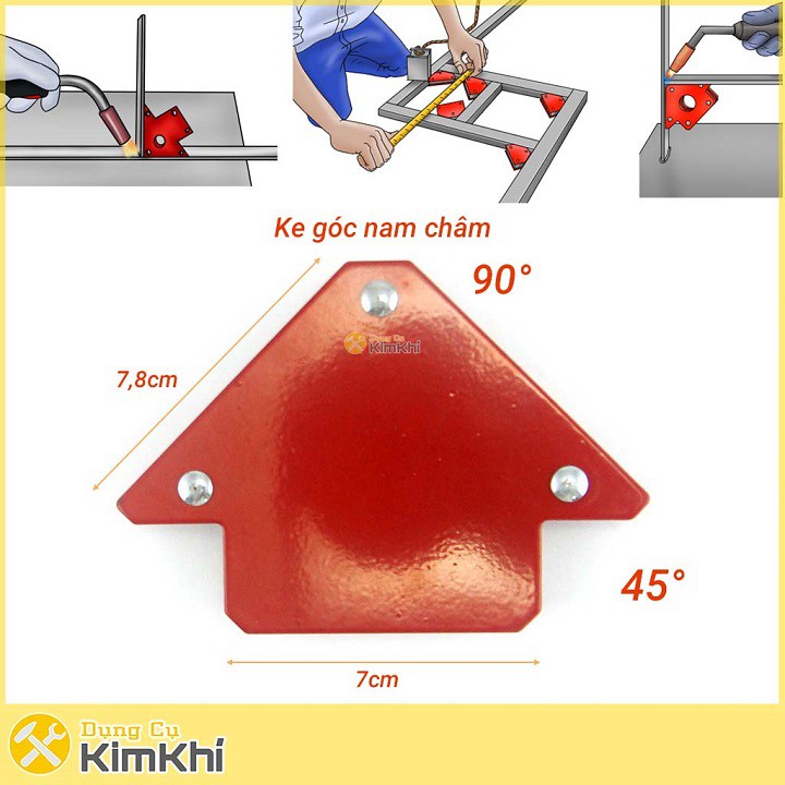 Ke góc nam châm 25LBS hàn góc 45°,90°,135° lực hút 12kg