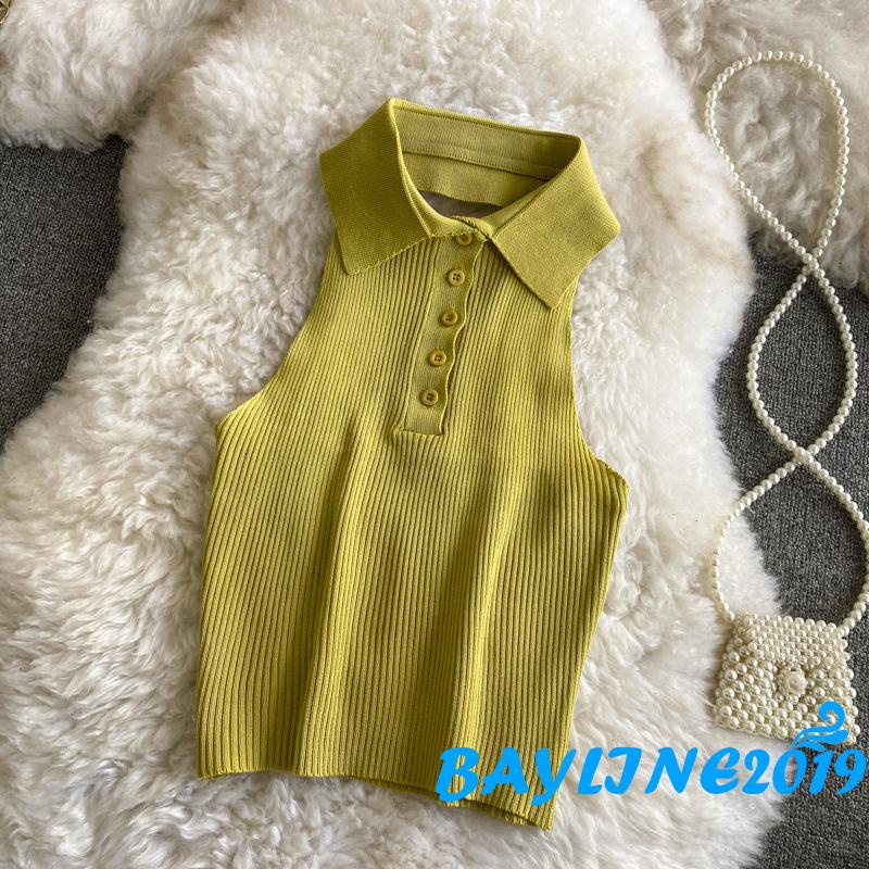 BAY-Áo croptop sát nách hở lưng ôm dáng màu trơn cổ yếm màu trắng/đen/xanh lá/tím/xanh lá bạc hà cho nữ