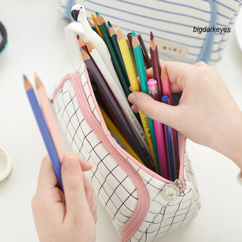 Túi Đựng Bút Chì/ Thước Kẻ Bằng Vải Bạt Dễ Thương Cho Học Sinh