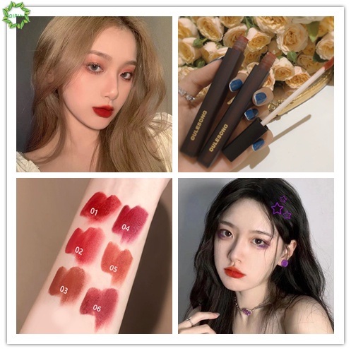 [Hàng mới về] Son bóng Qipin 6 màu nhung lì tùy chọn kháng nước trang điểm lâu trôi