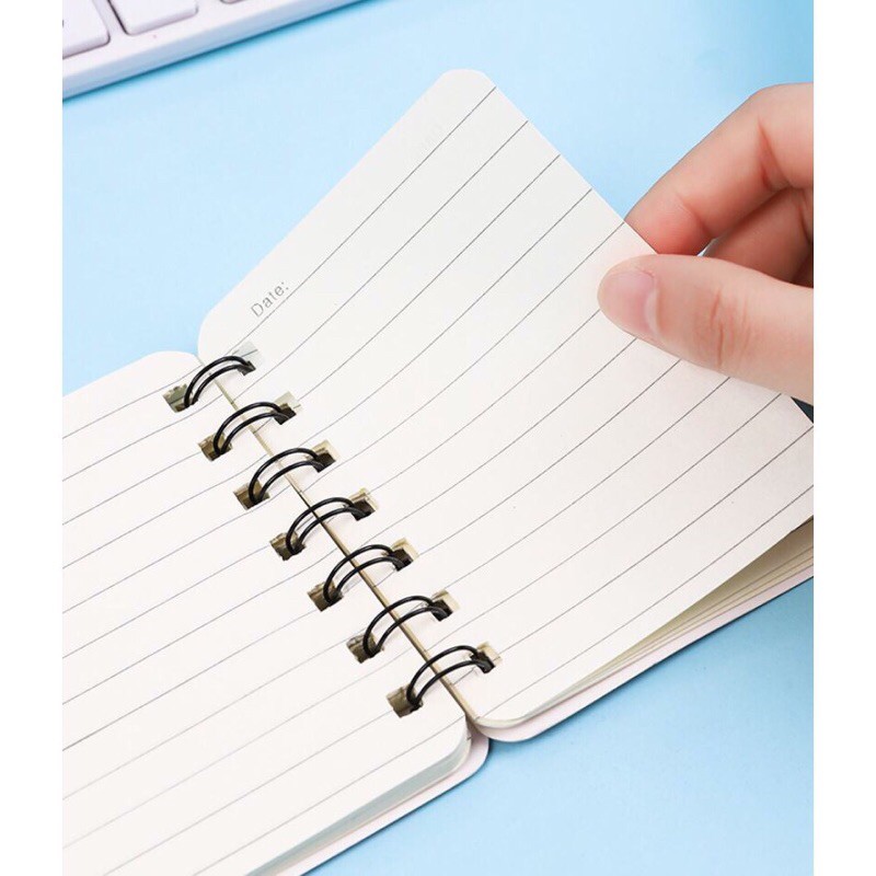 Sổ tay mini gáy lò xo, sổ tay ghi chép hoạt hình đáng yêu( 80 tờ)