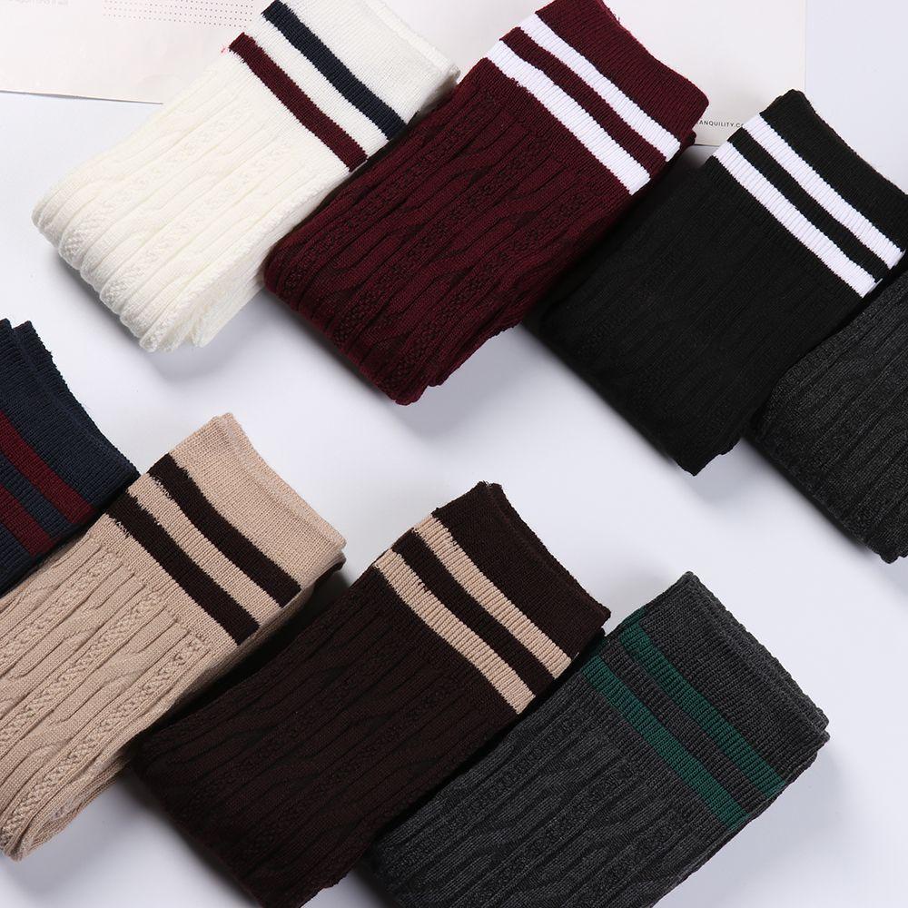 Vớ Cotton Dài Qua Gối Họa Tiết Sọc Ngang Thời Trang Cho Nữ