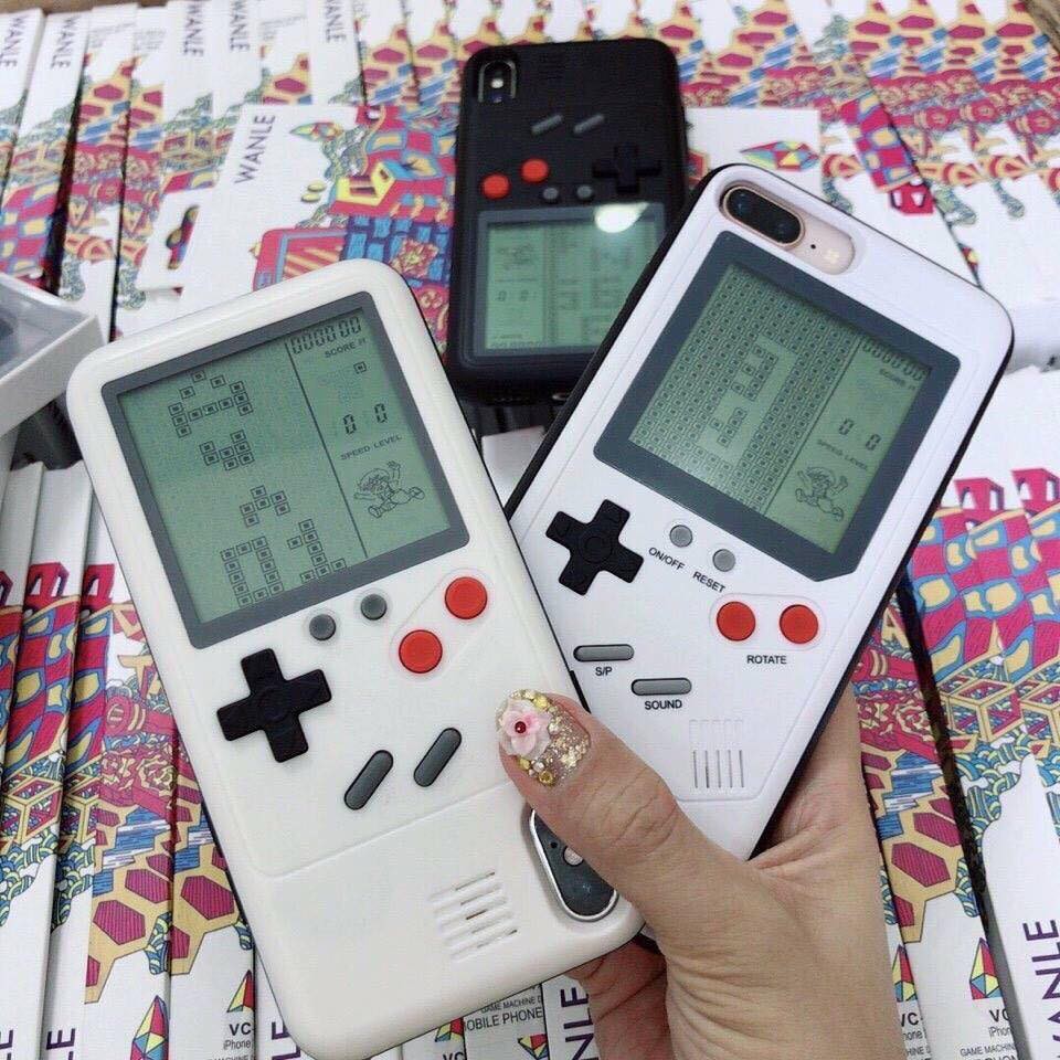 Ốp lưng game IPHONE 6 6s 6plus 7 8 7plus 8plus X CHƠI GAME XẾP HÌNH GIỐNG GAMEBOY CŨ CÓ VIDEO