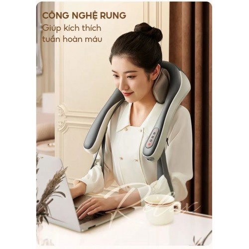 Máy massage xoa bóp day ấn cổ vai gáy 6D Nikio NK-138 - Pin sạc