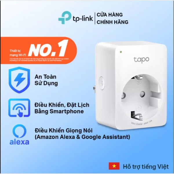 Ổ Cắm Điện Wifi Thông Minh Tp-link Tapo P100 - Điều Khiển Hệ Thống Điện Từ Xa Qua Điện Thoại - Hàng Chính Hãng