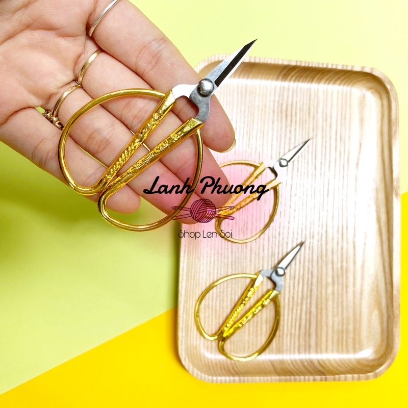 Kéo Vàng Mini Dáng Bầu Đầu Nhọn