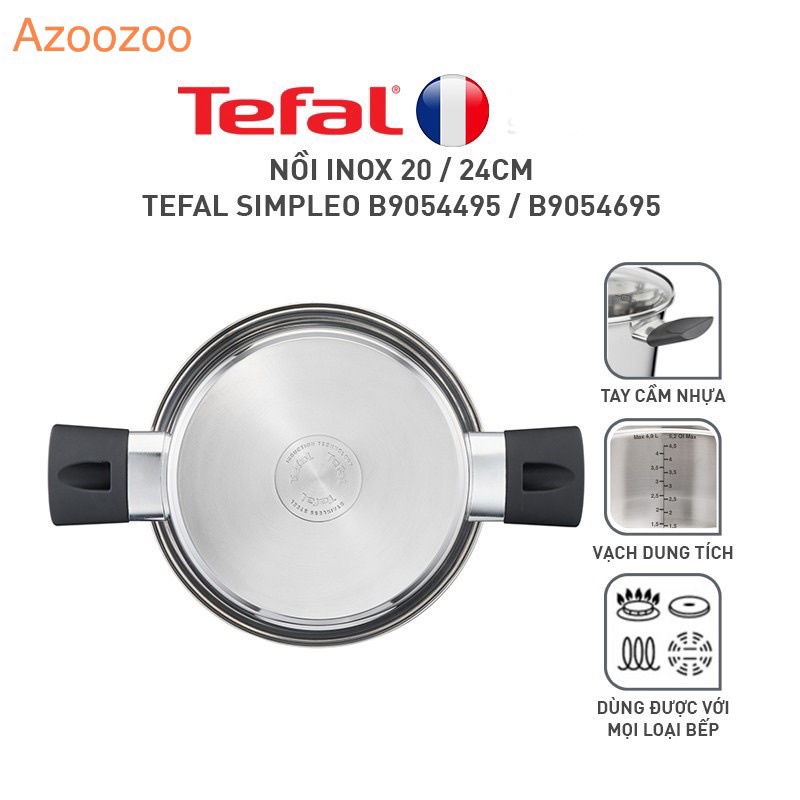 Nồi Inox Tefal Simpleo 20/24cm B9054495 / B9054695