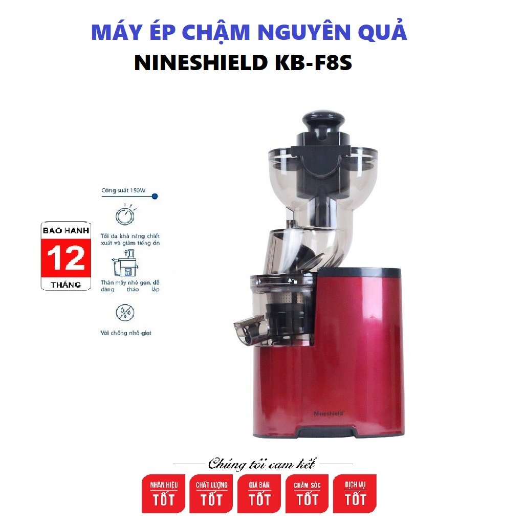 Máy ép chậm hoa quả Nineshield KB F8S ép nguyên quả siêu mạnh mẽ bảo hành 12 tháng