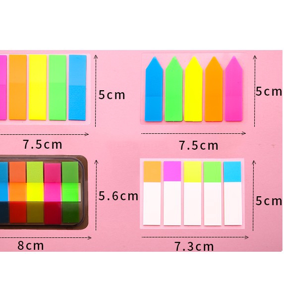 Set 5 tập giấy ghi chú nhỏ nhiều màu sắc xinh xắn