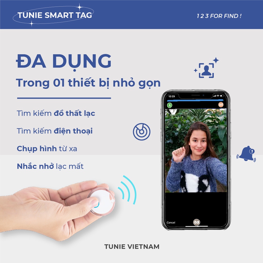 Thiết Bị Định Vị Thông Minh Tunie Smart Tag