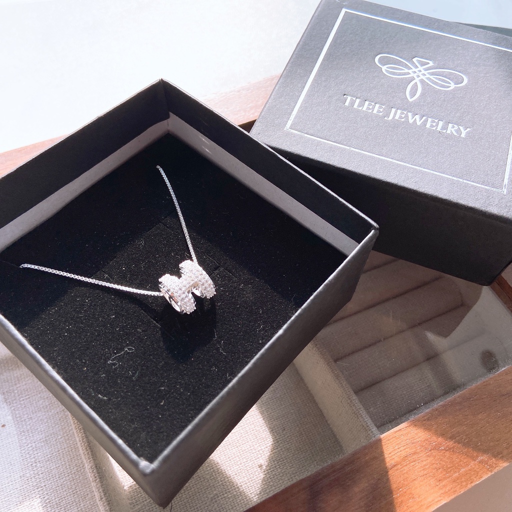 Dây chuyền bạc nữ TLEE mẫu chữ Hờ phồng 3D cao cấp TleeJewelry D0199