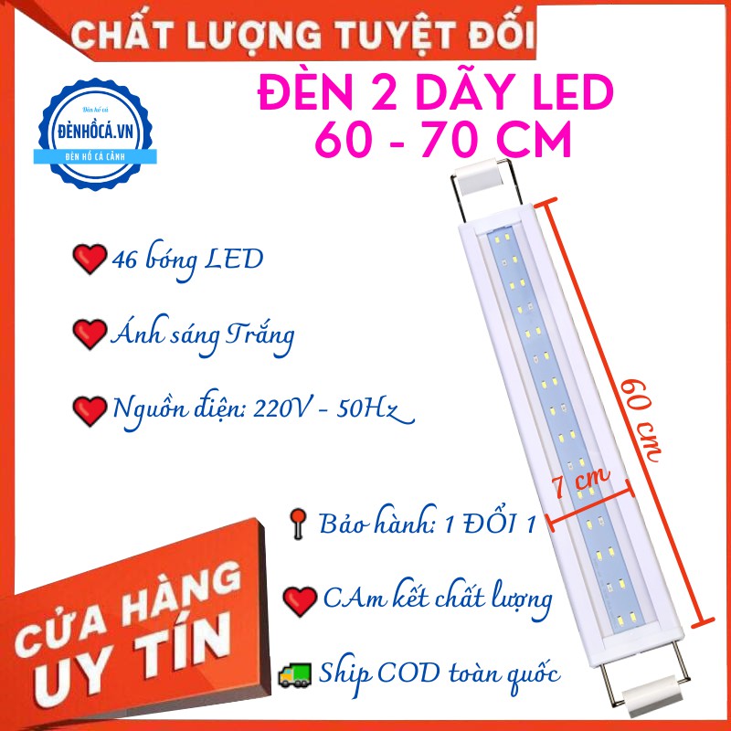 Đèn led hồ cá cảnh ÁNH SÁNG TRẮNG dành cho hồ cá , hồ thủy sinh từ 60 đến 70cm với ánh sáng trắng