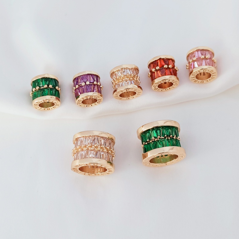 Chuỗi Hạt Đá Zircon Hình Vuông Màu Vàng 14K Dùng Làm Trang Sức/ Thắt Lưng