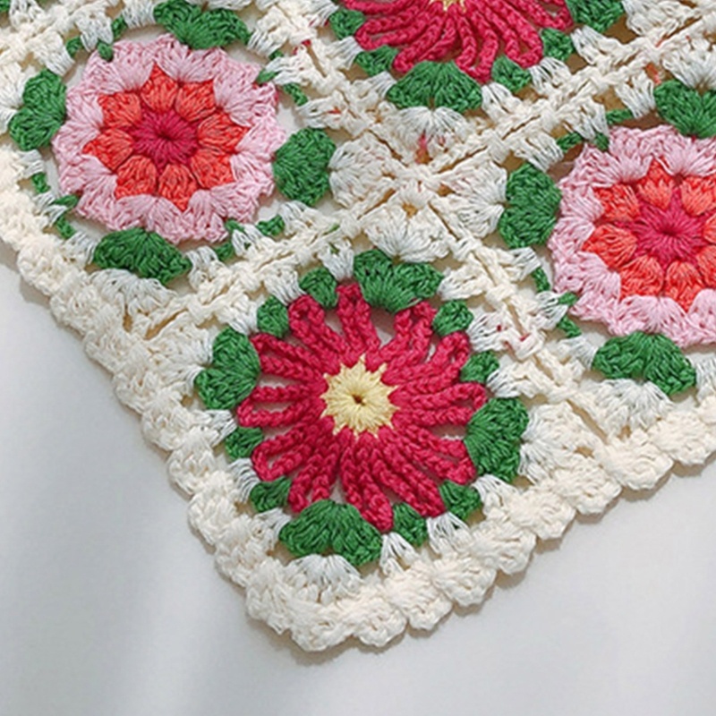 Khăn Choàng Đầu Tam Giác Đan Móc Thủ Công Chống Tia uv Thời Trang Mùa Hè