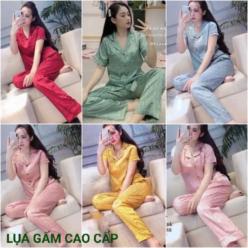 [Mã FAMARAL2 giảm 10K đơn 50K] Bộ Pyjama Gấm Siêu Xinh - Hàng thiết kế video ảnh thật