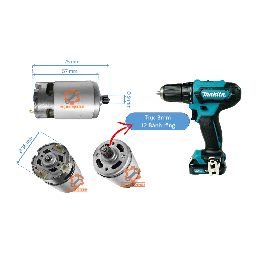Motor/động cơ máy khoan pin 12V