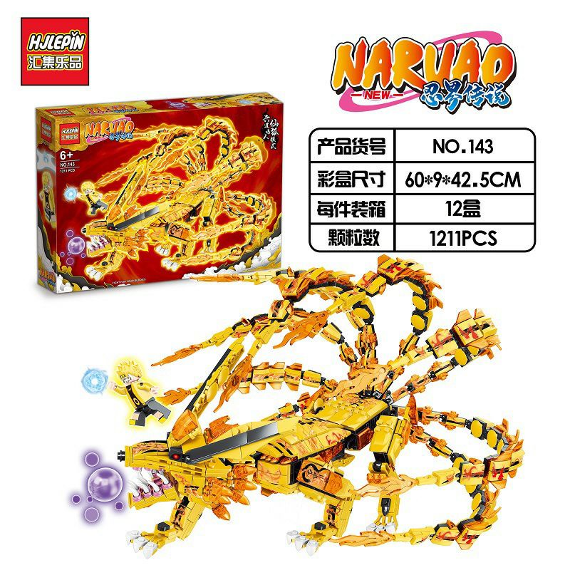 Naruto Chín Đuôi Cáo Lego Naruto Naruto Uzumaki Sasuke Minifigure Hoàn thành Lắp ráp hoàn chỉnh Khối xây dựng mới của bê