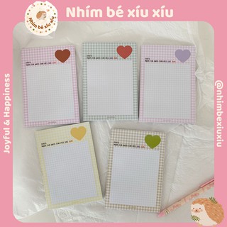 Bộ 30 tấm giấy ghi chú/giấy take note trái tim phong cách HQ khổ A6 VT279