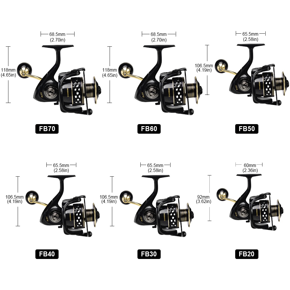 Máy Câu Cá PROBEROS 5-10KG Max FB20-FB70 5.1: 1 / 5.2: 1 Tốc Độ Cao