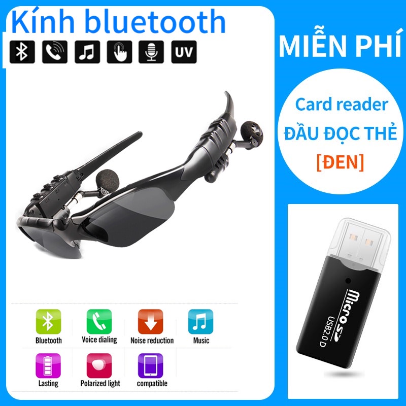 【Miễn phí Tai nghe bluetooth từ tính】Kính mát nghe nhạc không dây kết nối Bluetooth