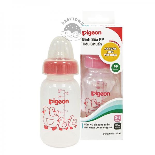 [CHÍNH HÃNG]Bình Sữa Pigeon PP Tiêu Chuẩn Hình Vịt 120ml/ Hình voi 240ml