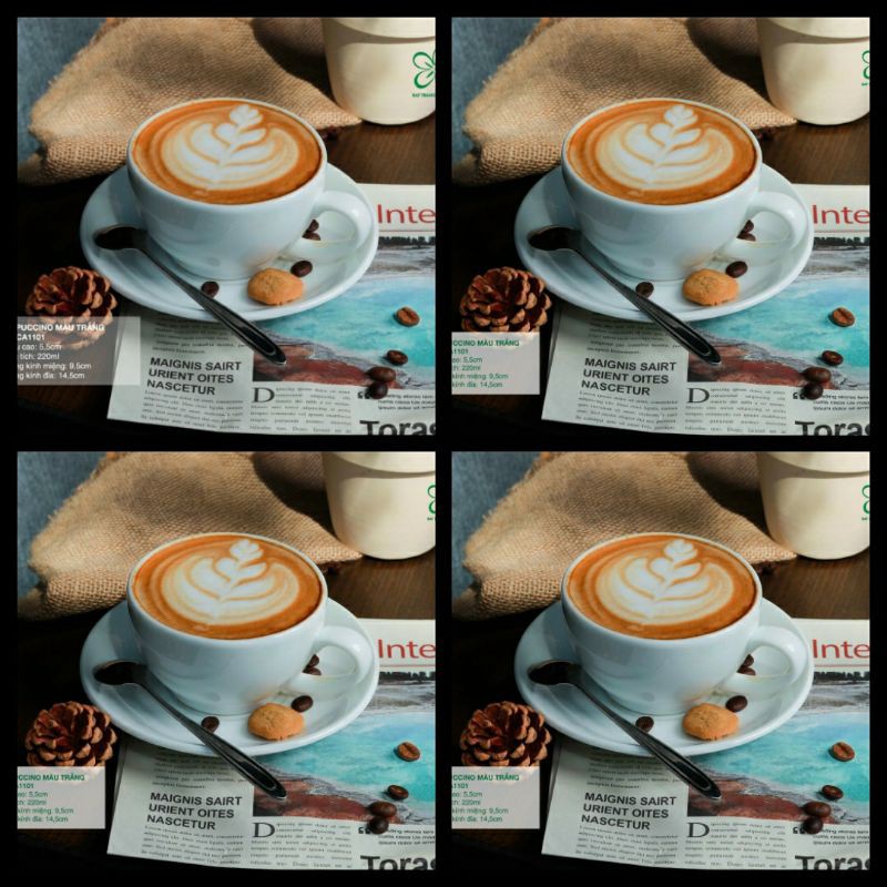 Combo 5 bộ cốc và đĩa capuchino