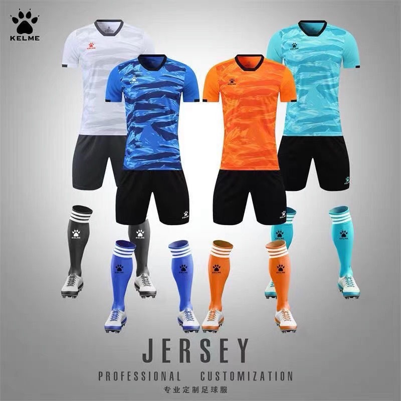 KELME Bộ Đồng Phục Đội Bóng Đá Tay Ngắn Tùy Chỉnh Cho Nam Và Nữ